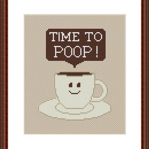 Time to Poop Cross Stitch Pattern PDF, Poop Funny cross stitch pattern Would Poop Here Again - Have a Nice Poop - Home is Where You Poop