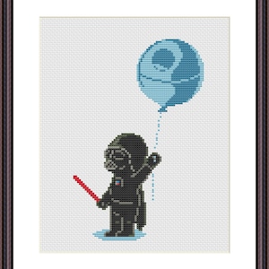 Funny Cross Stitch Pattern PDF SW Pattern Sith and balloon Star Popular Meme Adult Sarcastic Snarky Sublimation