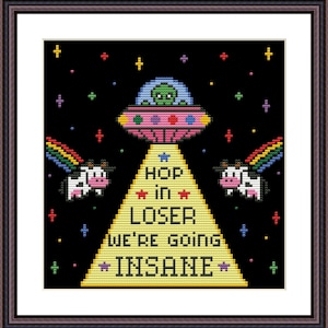 Hop In Loser Were Going Insane Divertente Schema Punto Croce PDF Meme Adulto Sarcastico Umoristico