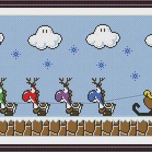 8 Bit Super Mario Weihnachten Lustig Kreuzstich PDF Schnittmuster Videospiel Schnittmuster Weihnachten