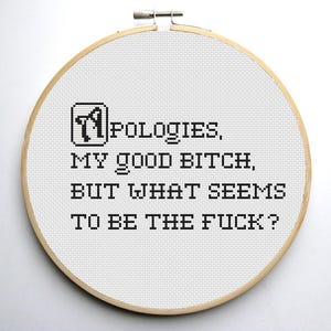 Toutes nos excuses - Modèle PDF amusant au point de croix