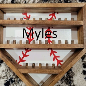 Baseball or Softball Homeplate Ring Display Case, Custom Baseball Ring Holder Display, Holds 27 Rings Personalized Wall Hanging Decor