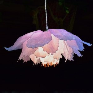 pendant lamp: delicate hand-painted white pink flower-shaped resin made