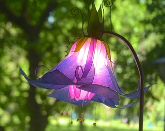 floor lamp flower shape pink purple blue green , adjustable fantastic flower reading light, standing lamp fairy room