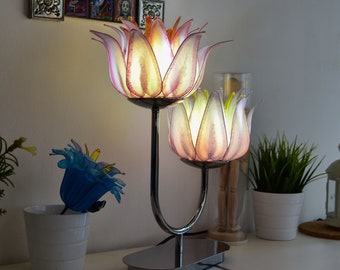 Light Artistic Lamps by fiorediluce on Etsy Floor Lamp 2 Flowers White Lotus Flower