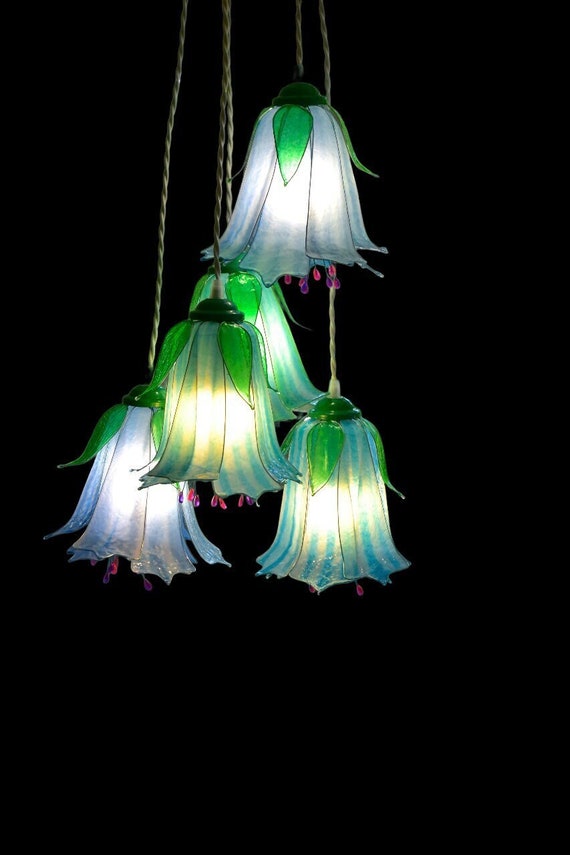 Hanging Lamp 5 Light Flower Shaped Dining Room Kitchen Island