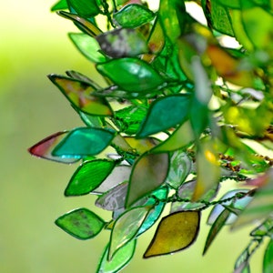 Lampada a forma di albero verde mosso dal vento, bonsai luminoso in resina fatto a mano, illuminazione e riproduzione di natura in casa immagine 7
