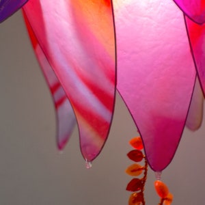 Purple fuchsia flower bud wall lamp, space-saving bedside light, resin lamp to place on a piece of furniture image 10