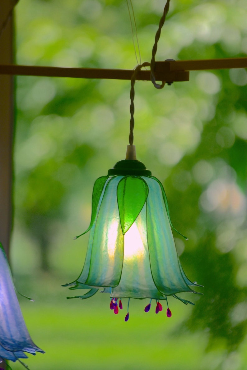 hanging lamp 5 light flower shaped, dining room kitchen island, interior lighting floral style, flower buds shaped chandelier image 7