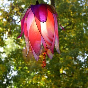 Purple fuchsia flower bud wall lamp, space-saving bedside light, resin lamp to place on a piece of furniture image 9