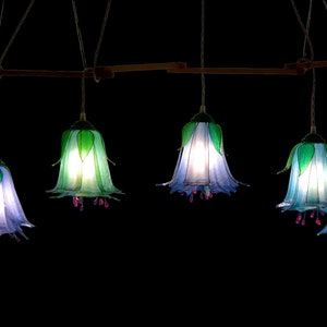 hanging lamp 5 light flower shaped, dining room kitchen island, interior lighting floral style, flower buds shaped chandelier image 3