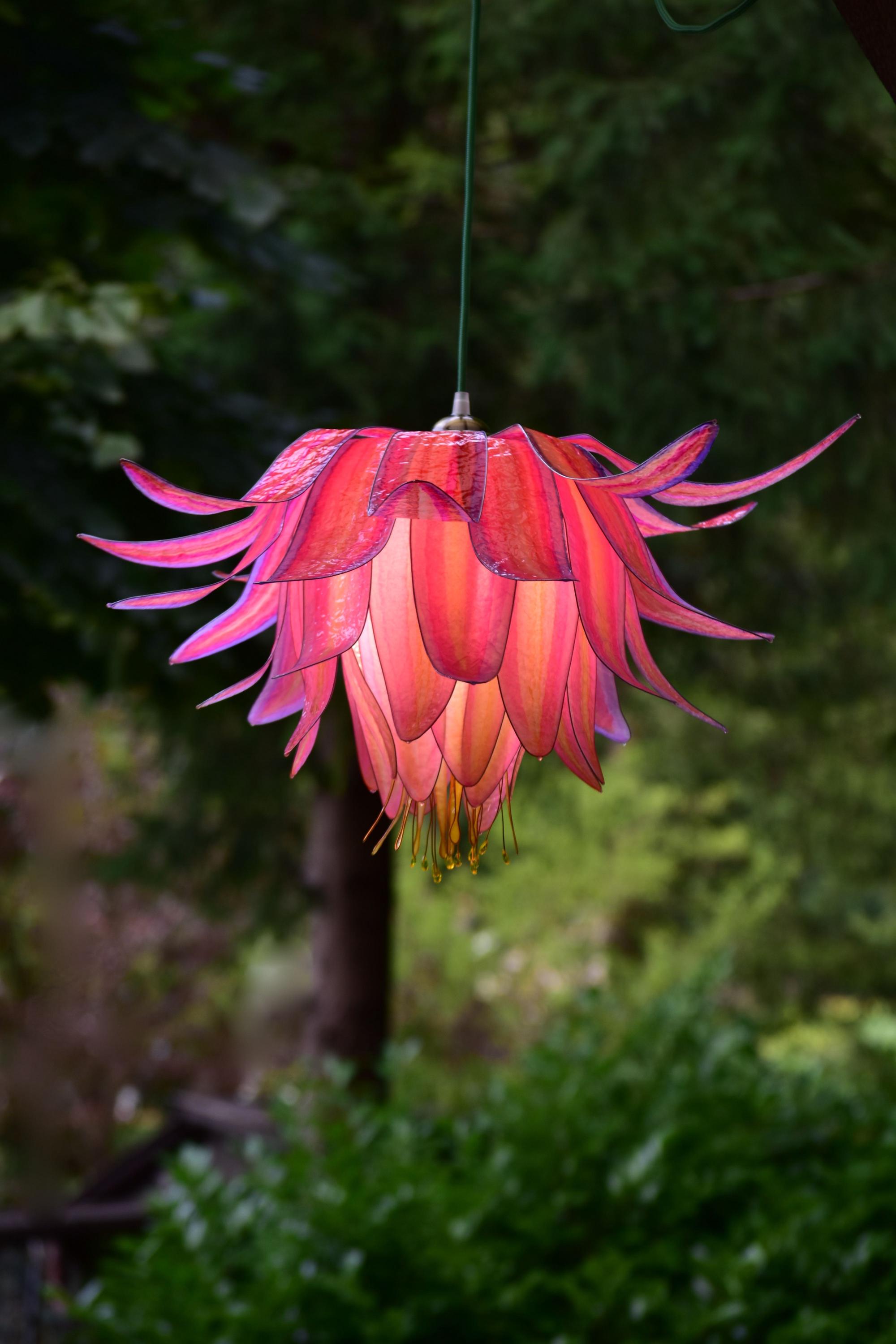 Fantastic Orange and Coral Flower Chandelier, Fairytale-style