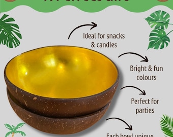 Set of 2 Coconut Shell Bowls, Unique, Decorative, Organic, Gift, Cute Storage