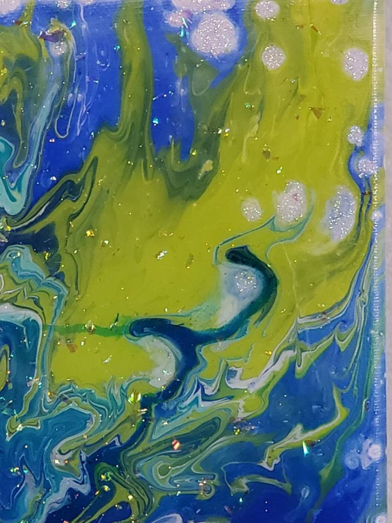 Earth and Sea paint pour resin finished 16x20 do everything in love