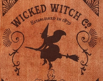 Wicked Witch Halloween Napkins Decoupage Bubbling Brew Napkins Decoupage, Card Making, Journals