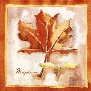 Fall Foliage Decoupage Napkins Set Of 2 Beverage 10&quot; x 10&quot; Leaves Craft Napkins