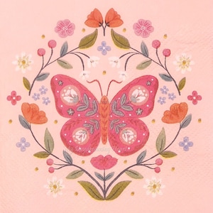 Butterfly Decoupage Napkins Set Of 2 Beverage 10&quot; x 10&quot; Craft Napkins