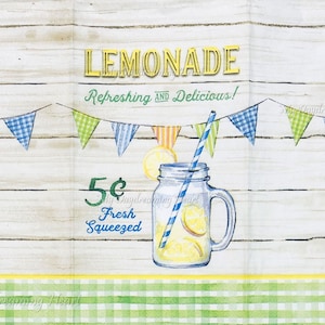 Lemonade Stand Decoupage Napkins Set Of 2 Sign-Making Buffet Craft Napkins
