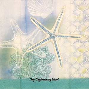 Starfish Decoupage Napkins Set Of 2 Buffet Coastal Craft Napkins