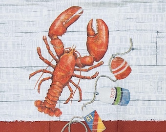 Lobster Decoupage Napkins Set Of 2 Buffet Hostess Craft Napkins