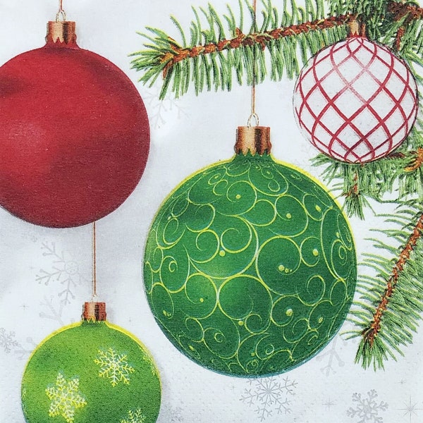 Christmas Ornaments Decoupage Napkins Christmas Napkins For Decoupage, Journals, Card Making