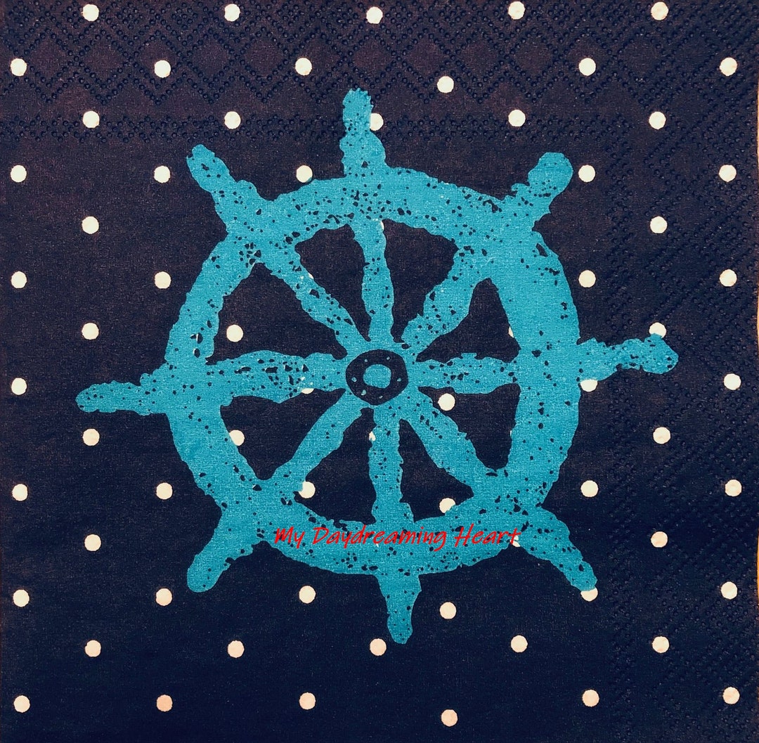 Nautical Napkins for Decoupage Ship Boat Steering Wheel Etsy