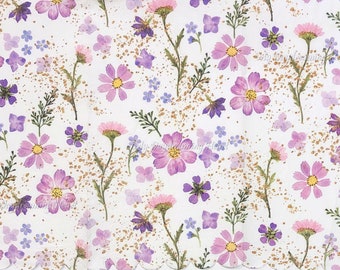 Purple Flowers Decoupage Napkins Set Of 2 Buffett Hostess Craft Napkins