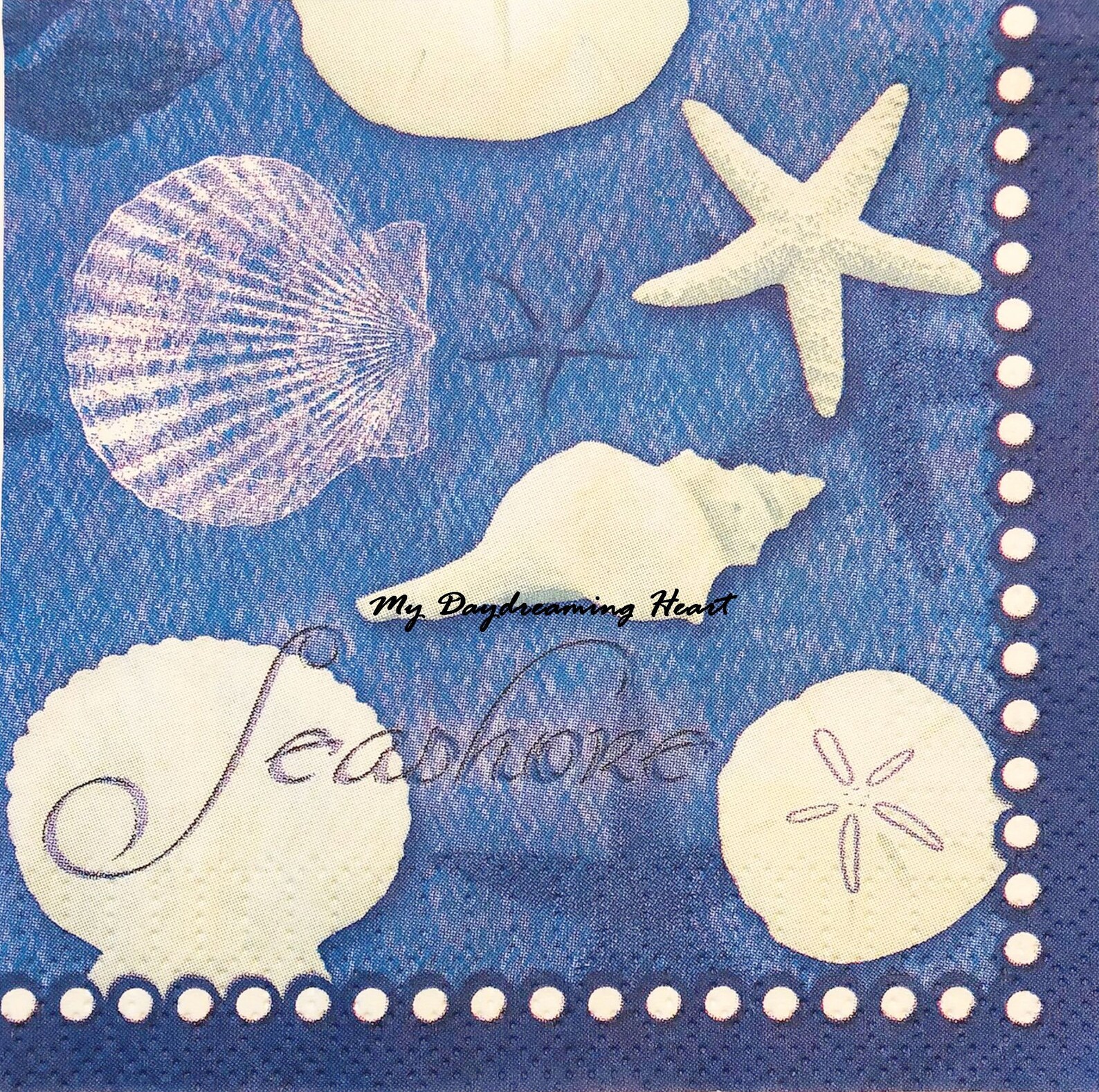 Coastal Decoupage Paper Napkins Shells Napkins for Decoupage Etsy