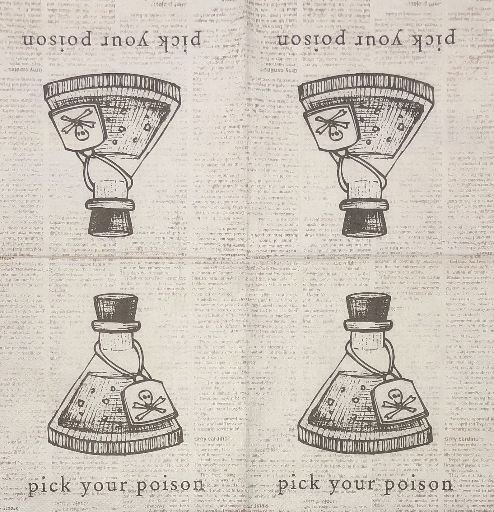 Poison Bottle Decoupage Napkins Halloween Beverage Napkins Etsy