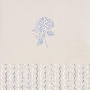 Hydrangea Decoupage Napkins Set Of 2 Beverage 10&quot; x 10&quot; Floral Craft Napkins