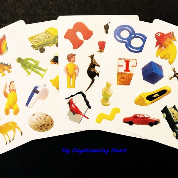 I Spy Game Cards Set Of 5 Double Sided For Your Junk Journals, Tags, Planners