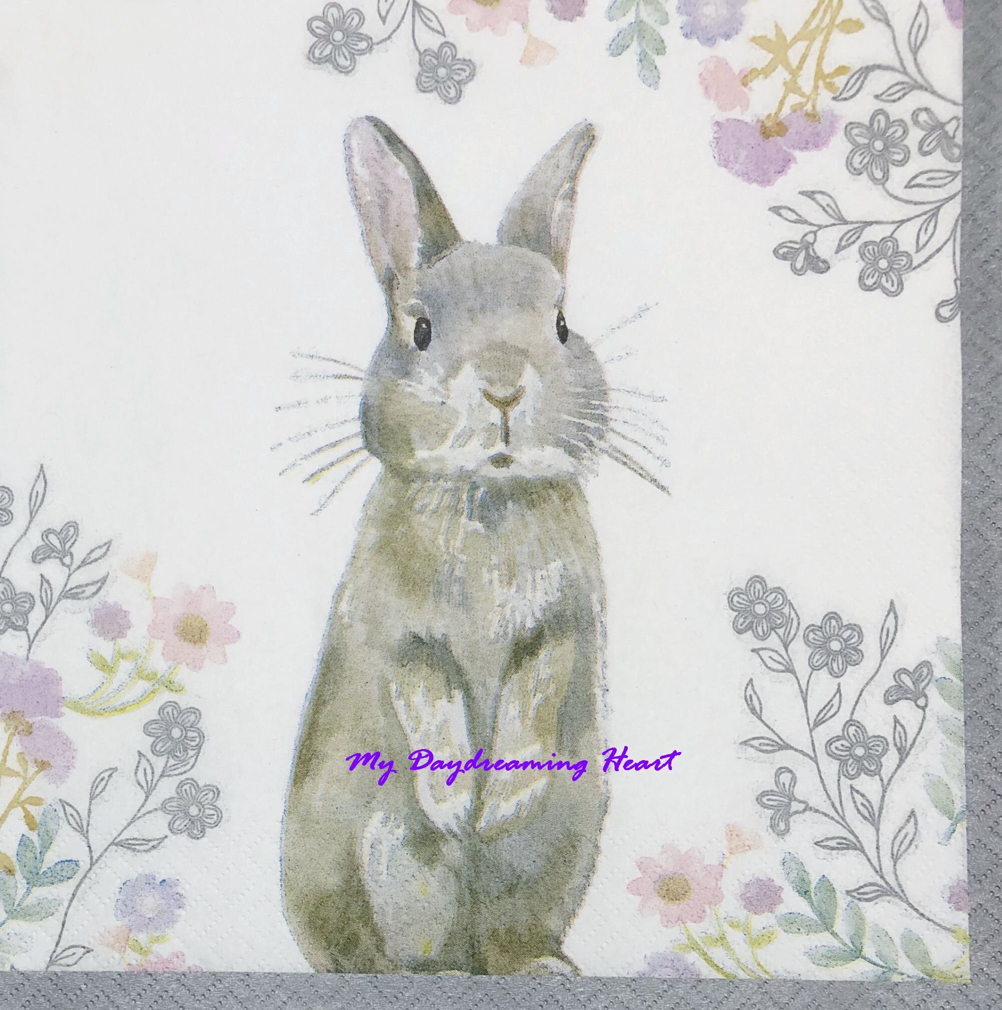 Bunny Rabbit Decoupage Napkins Easter Bunny Napkins For Etsy