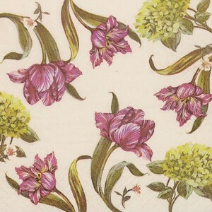 Purple Iris Decoupage Napkins Set Of 2 Beverage 10" x 10" Craft Napkins