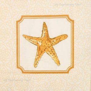 Starfish Decoupage Napkins Set Of 3 Lunch 13" x 13" Sea Life Craft Napkins