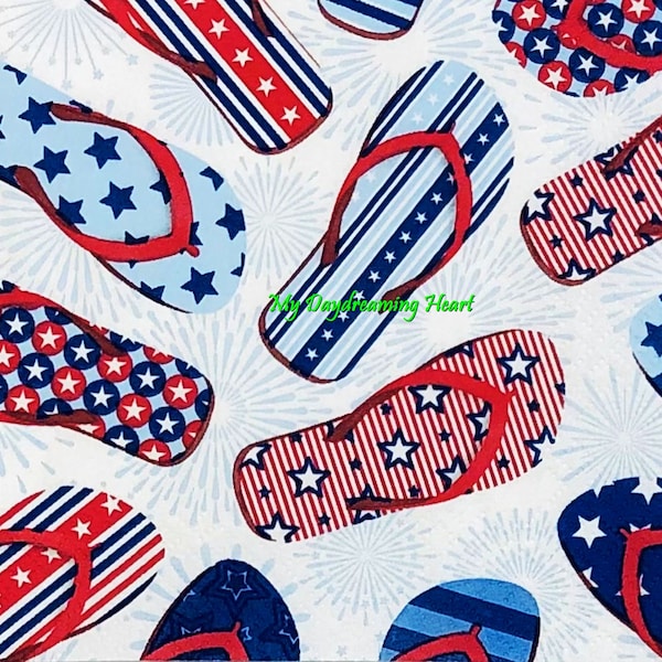 Patriotic Flip Flops - Etsy