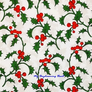 Christmas Holly Decoupage Napkins Set Of 2 Beverage Napkins 10&quot; x 10&quot;