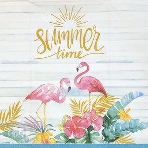 Pink Flamingo Decoupage Napkins Set Of 2 Buffet Summer Craft Napkins