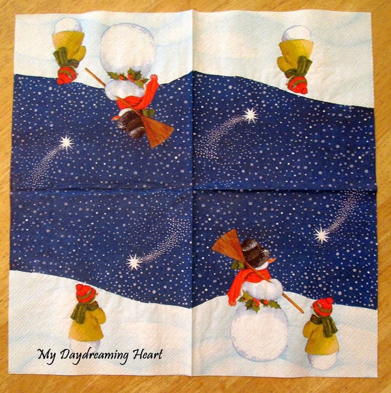 4 Single Lunch Paper Napkins for Decoupage Craft Napkin Magic Funny Food Truck
