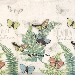 Butterflies Decoupage Napkins Set Of 2 Buffet 13&quot; x 16.5&quot; Craft Napkins