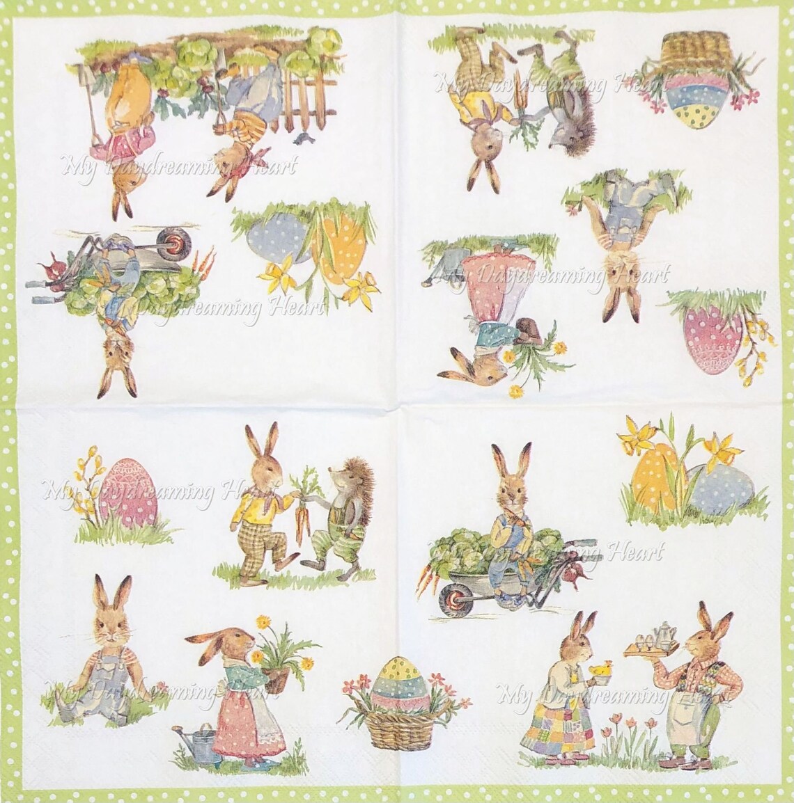 Peter Rabbit Decoupage Napkins Easter Bunnies Beverage Napkins Etsy