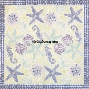 Sea Life Decoupage Napkins Set Of 3 Lunch 13" x 13" Craft Napkins
