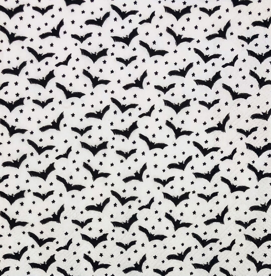 Halloween Bats Decoupage Napkins Creepy Bats Halloween Napkins Etsy