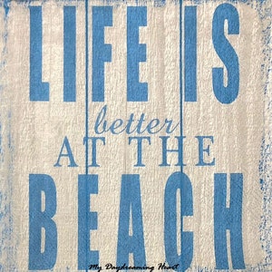 Beach Sign Decoupage Napkins Set Of 3 Lunch 13" x 13" Coastal Craft Napkins