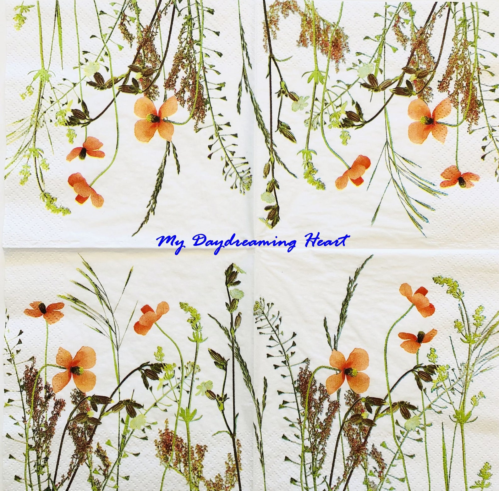 Wildflowers Decoupage Paper Napkins Meadow Life Napkins For Etsy