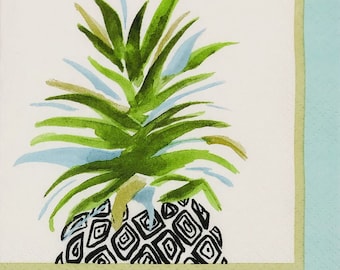 Pineapple Decoupage Napkins Set Of 2 Beverage 10" x 10" Craft Napkins