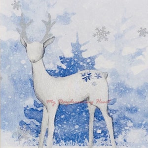 Winter Deer Decoupage Napkins Set Of 2 Buffet Reindeer Craft Napkins