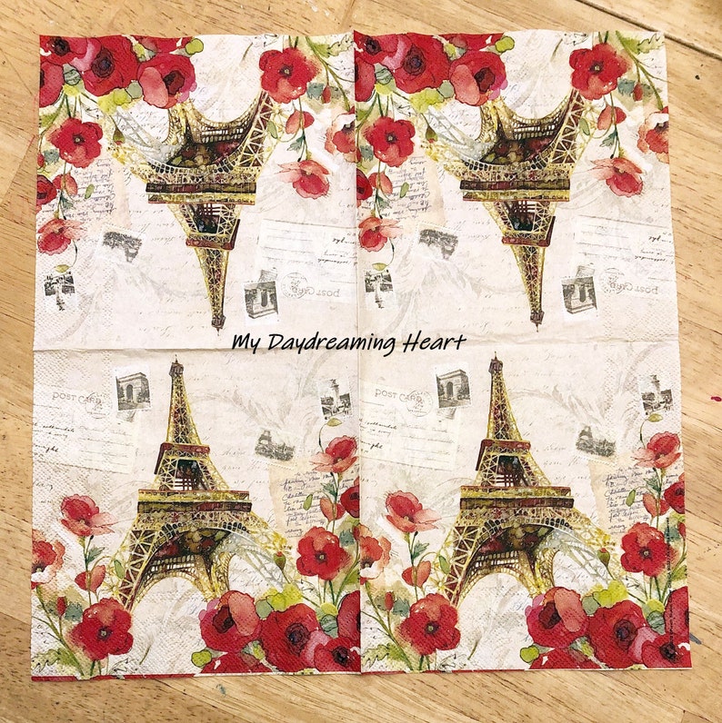 Eiffel Tower Paper Napkins Decoupage Napkin Paris Travel Etsy