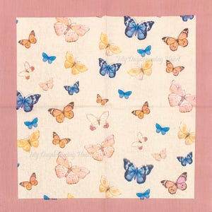 Butterflies Decoupage Napkins Set Of 2 Beverage 10&quot; x 10&quot; Craft Napkins