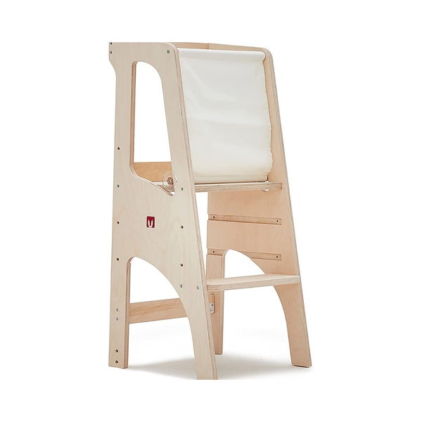 Torre de aprendizaje BianconiglioKids® EVO con sistema Kidafe incluido AJUSTABLE en 3 alturas - hecho a mano en Italia Certificado CE EN71