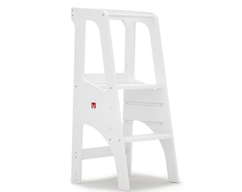 BianconiglioKids® Tower EVO Original ADJUSTABLE in 3 heights - handmade in Italy CE EN71 certified - washable varnish